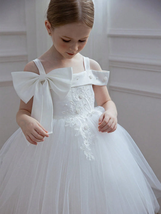 Floral Mesh Formal Princess Dress