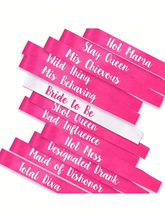 1Pcs Bachelorette Sash Hot Pink