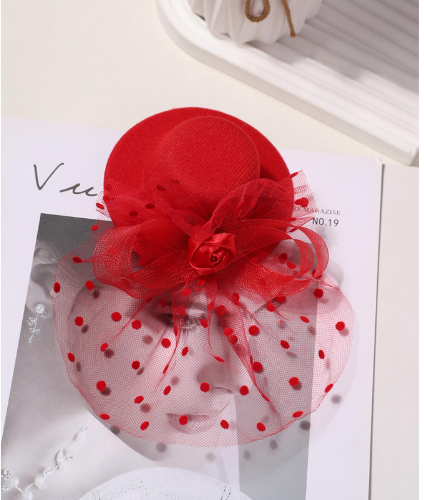 Mini Hat Fascinator Red