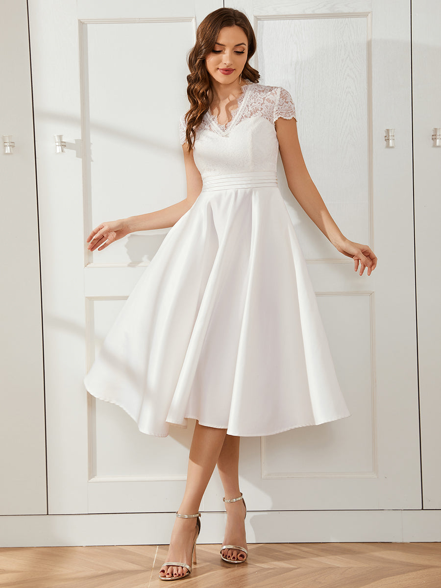 Knee-Length Cocktail Wedding Dress - Main Image