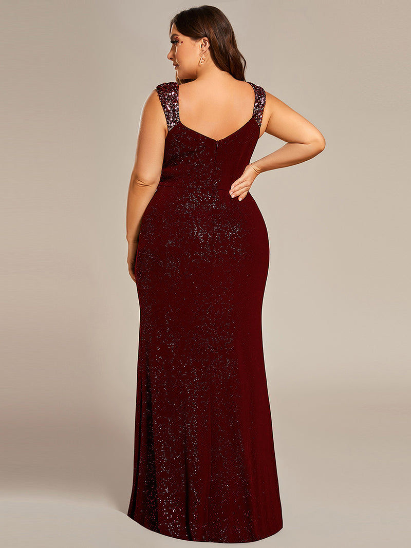 Plus Size Glitter Evening Dress