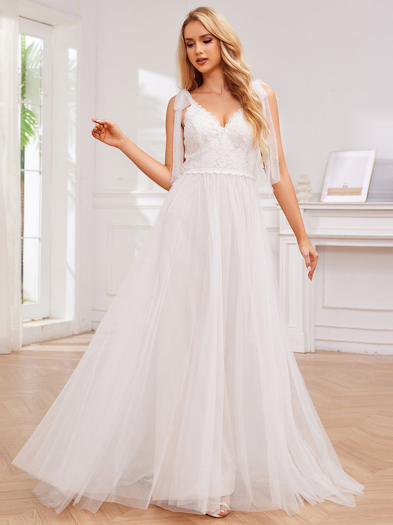 Lace Tulle Empire Waist Wedding Dress