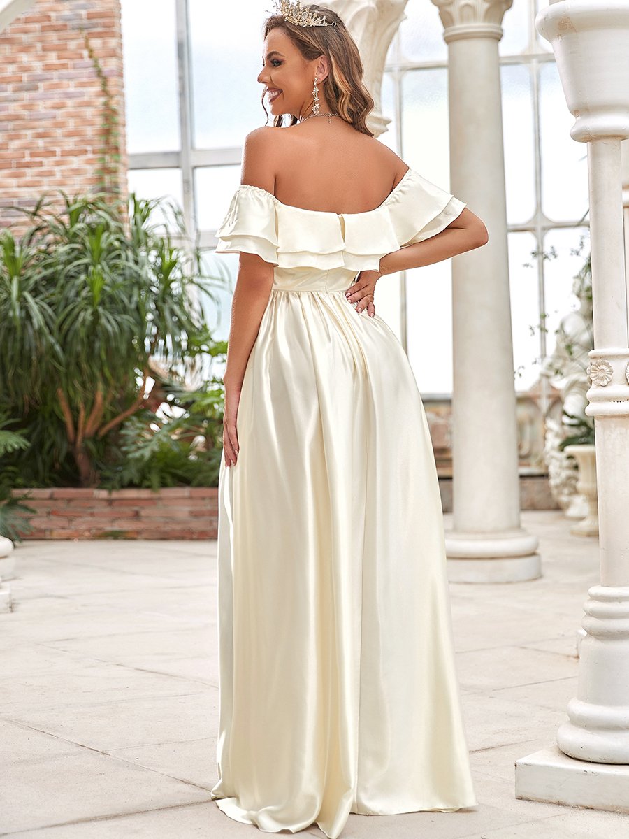 Ruffle Sleeves A-line Wedding Dress