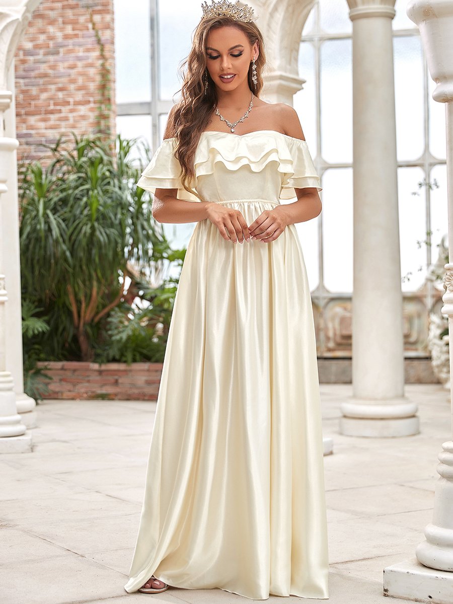 Ruffle Sleeves A-line Wedding Dress