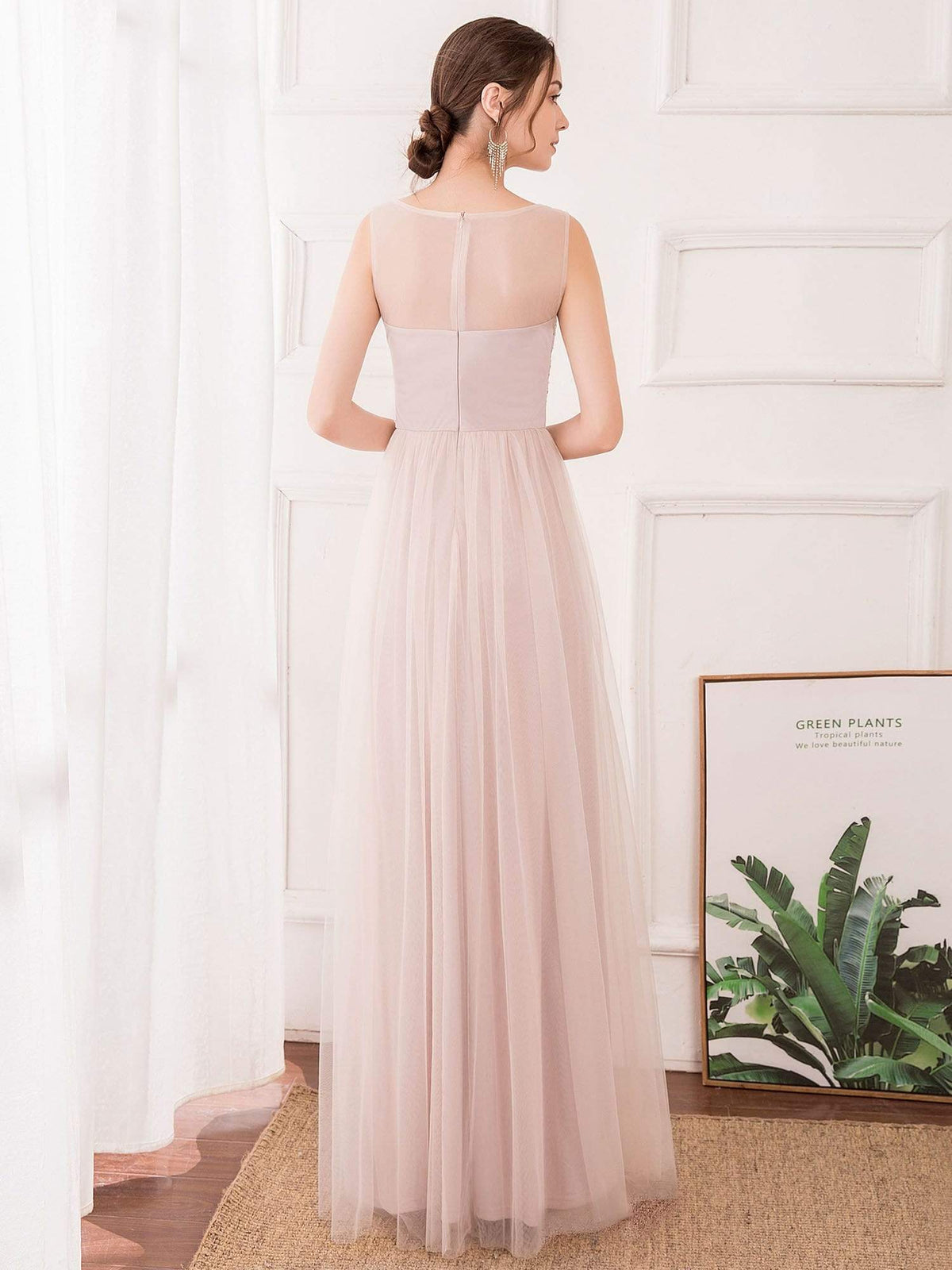 Romana O-Neck Tulle Bridesmaid Dress