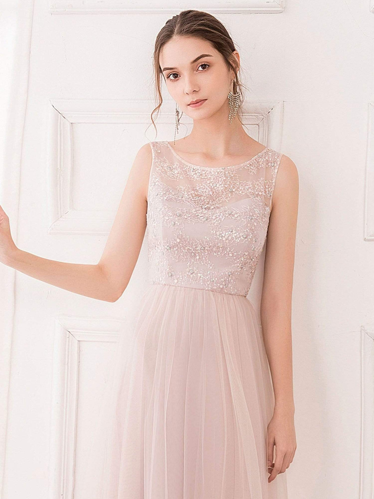 Romana O-Neck Tulle Bridesmaid Dress