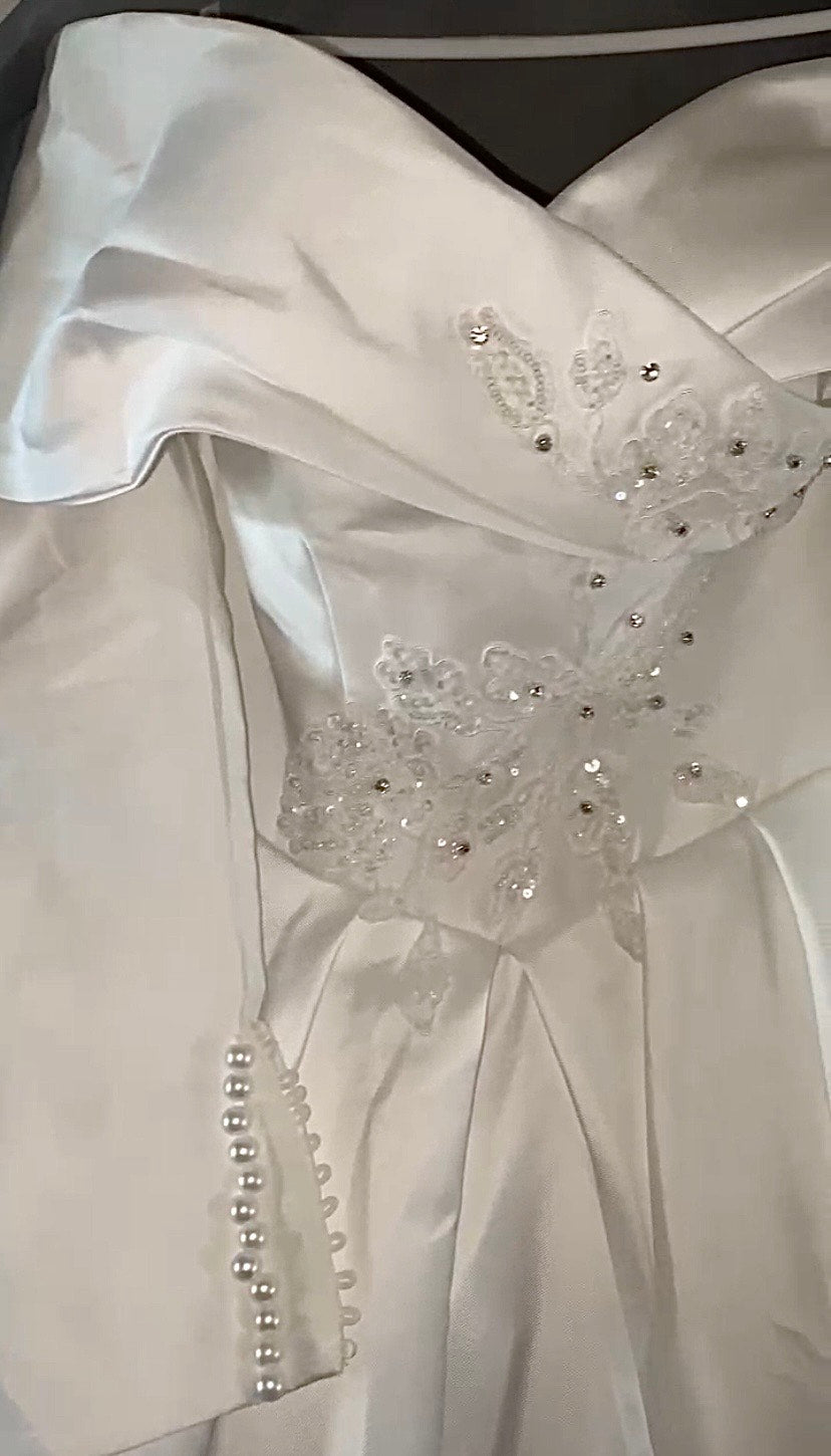 Pearl Whisper Off-Shoulder Wedding Dress