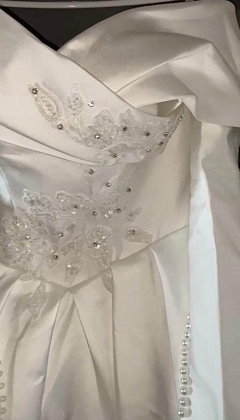 Pearl Whisper Off-Shoulder Wedding Dress