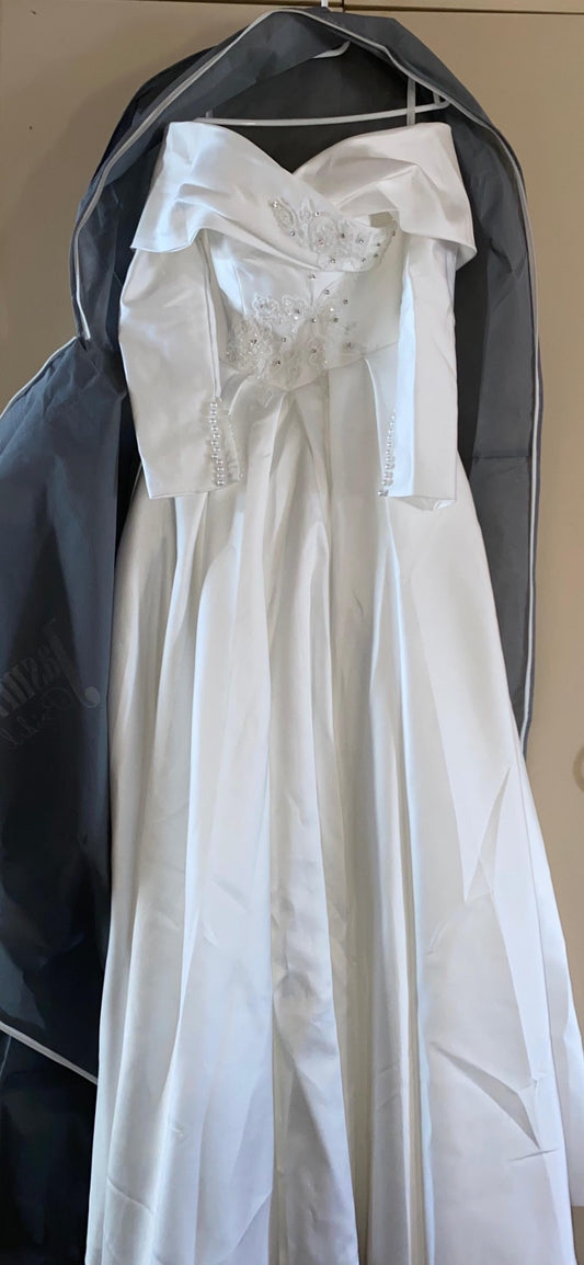 Pearl Whisper Off-Shoulder Wedding Dress