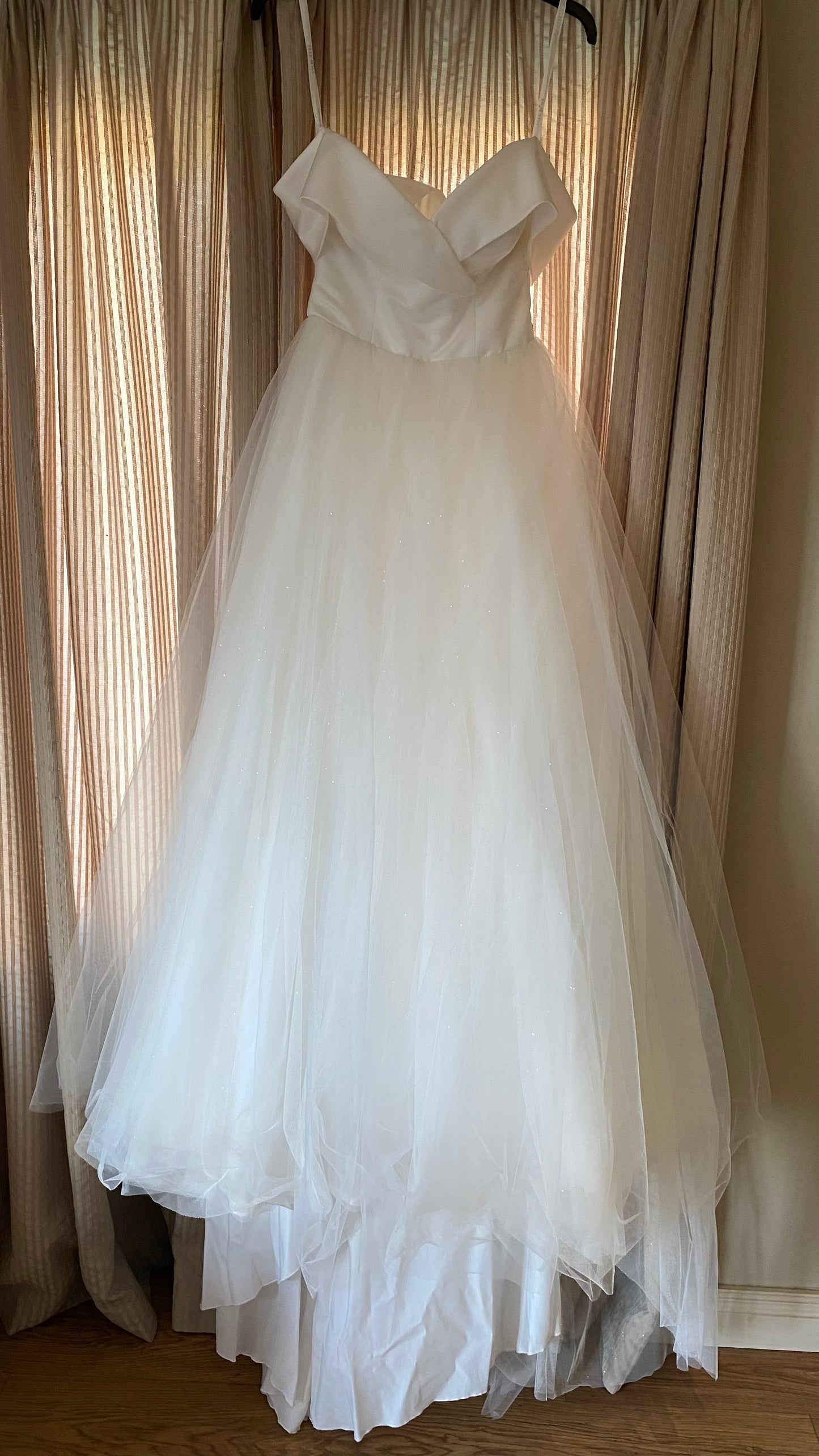 Romantic Off-the-Shoulder Sparkle Tulle Ballgown | Size 34