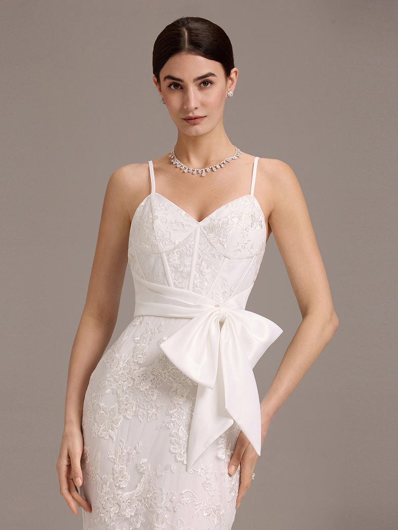 V-Neck Sleeveless Bodycon Fishtail Floor-Length Wedding Dress