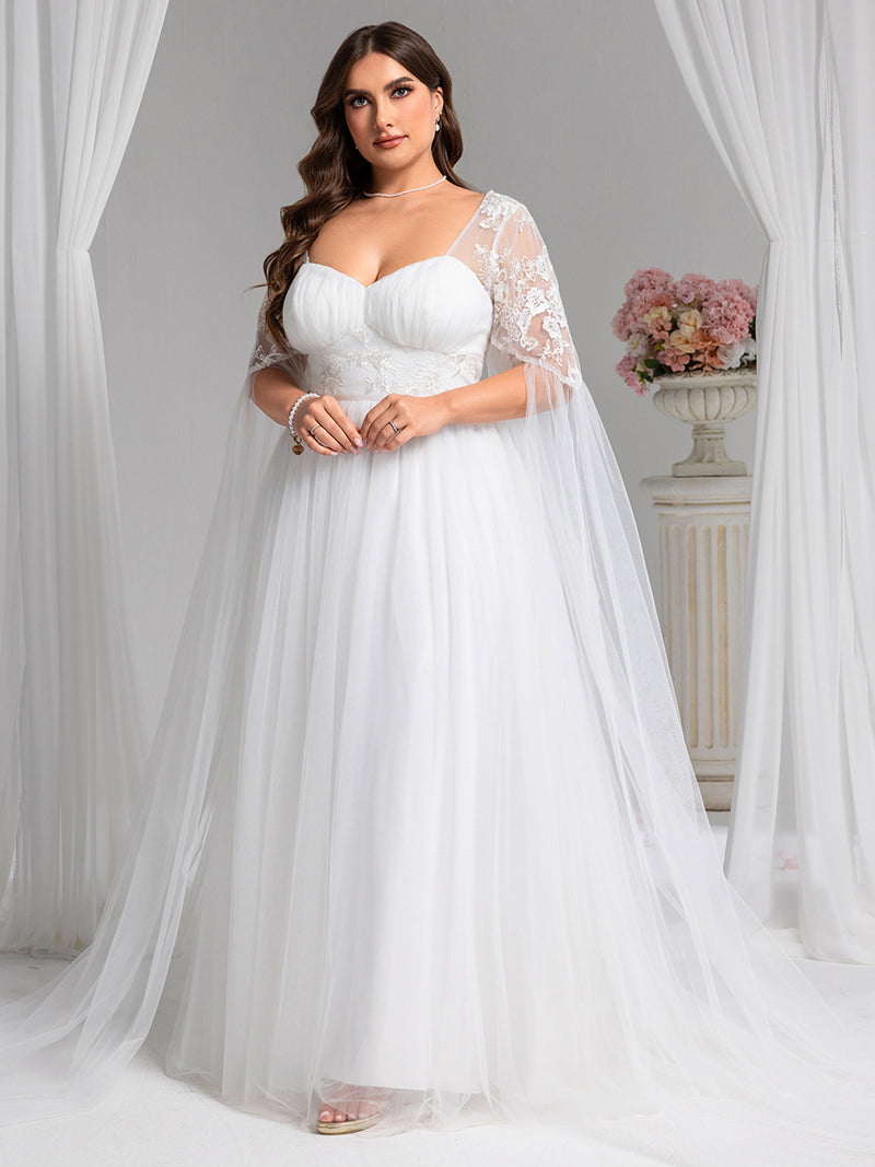 Sweetheart Long Sleeves A-Line Floor-Length Bridal Dress