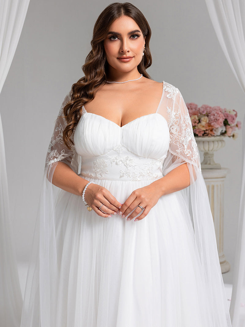 Sweetheart Long Sleeves A-Line Floor-Length Bridal Dress