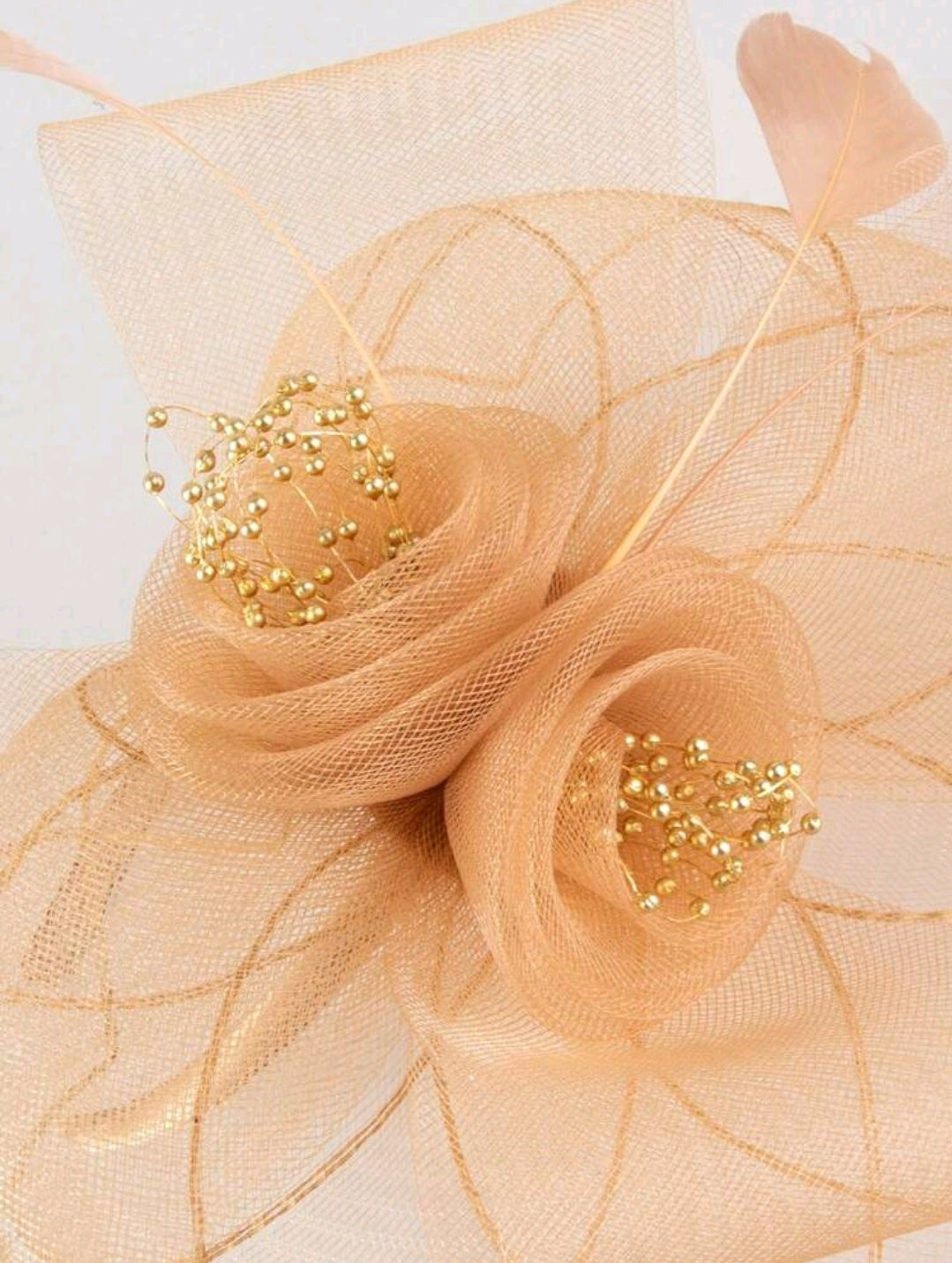 Feather Fascinator Gold