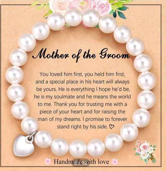 Mother of Groom Bracelet With Blessing Card