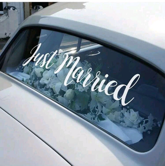 Just Married Wedding Car Sticker Decal