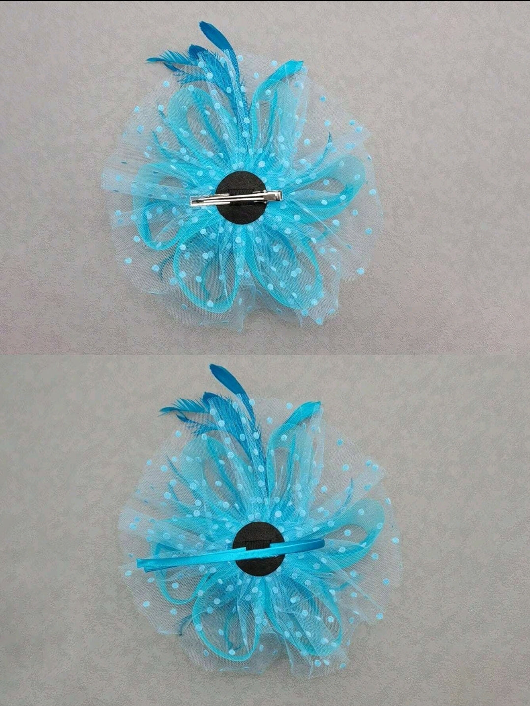 Feather Fascinator Tea Party Hat Sky Blue