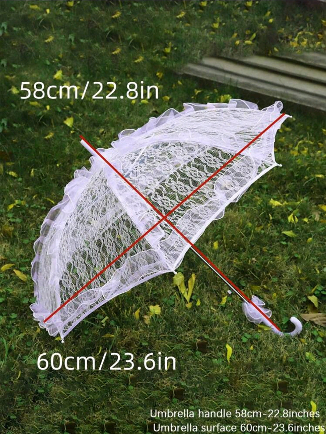 Bridal umbrella With Vertical Edges