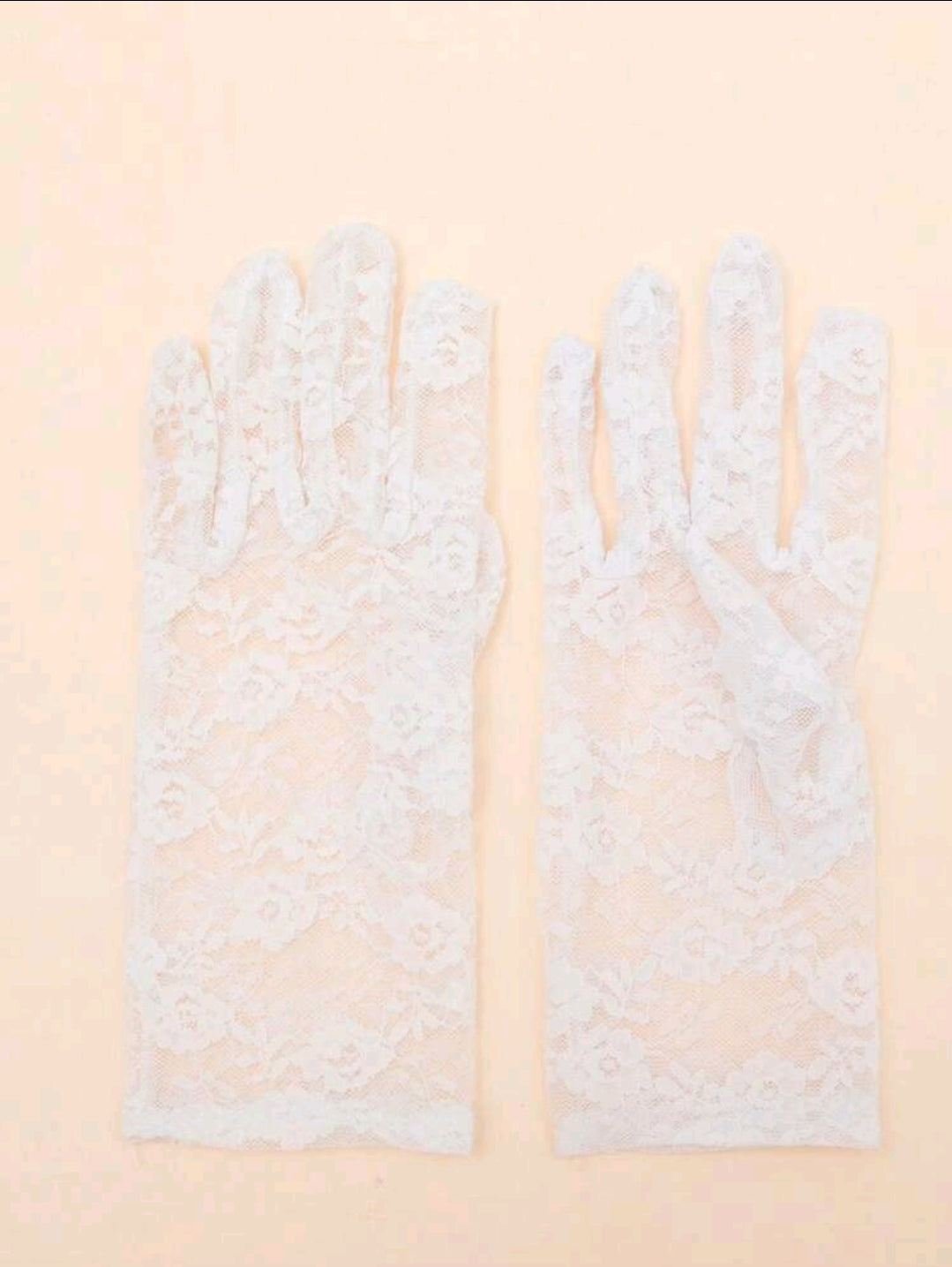 Lace Bridal Gloves In White