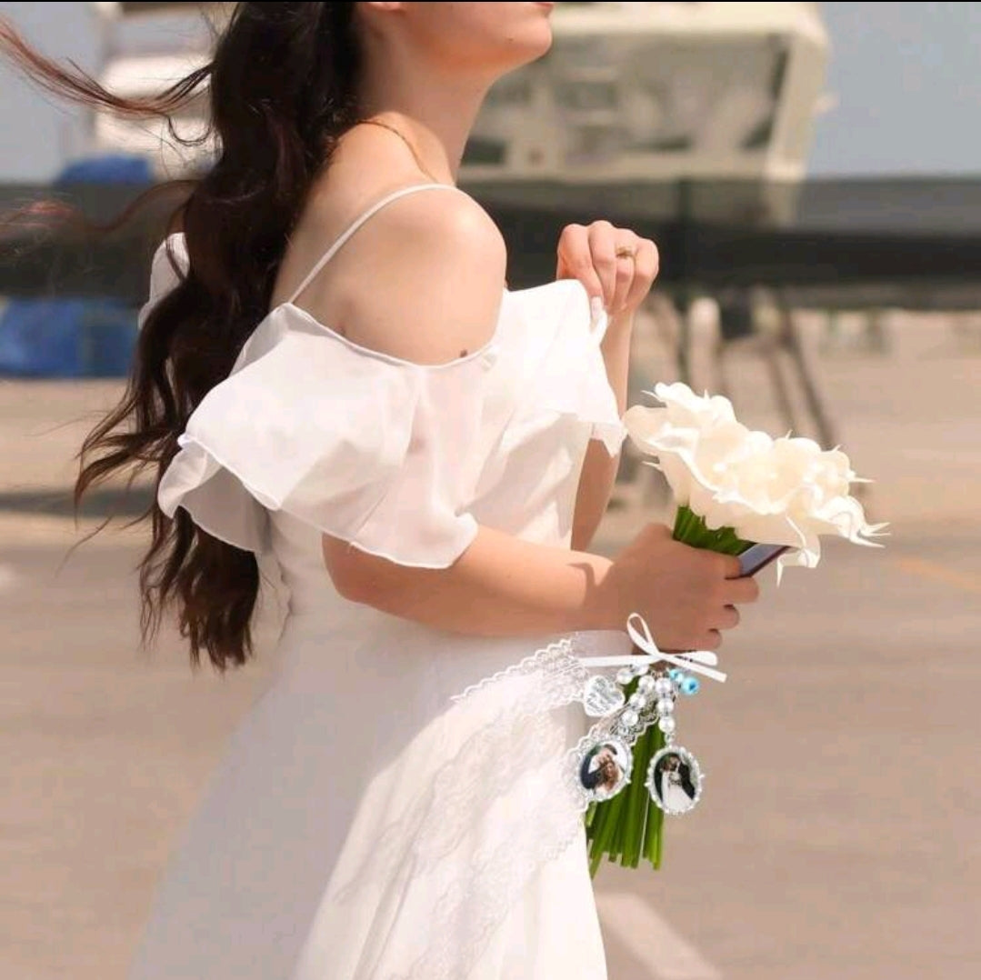 Bridal Bouquet Memory Photo Charm 3 Picture