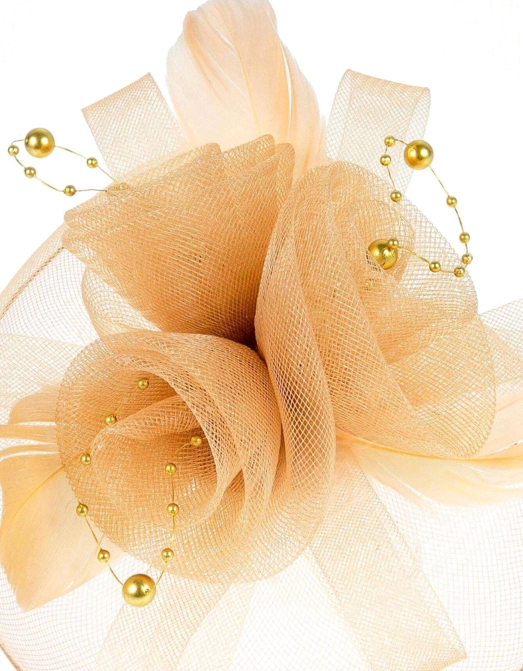Small Feather Fascinator Gold