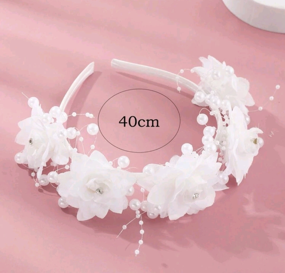 Girls White Flower Girl Headband girls-white-flower-girl-headband