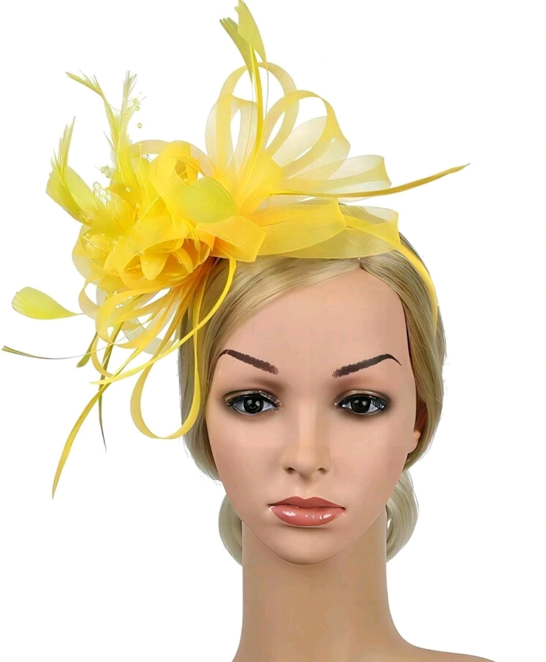 Flower Mesh Feathers Headband