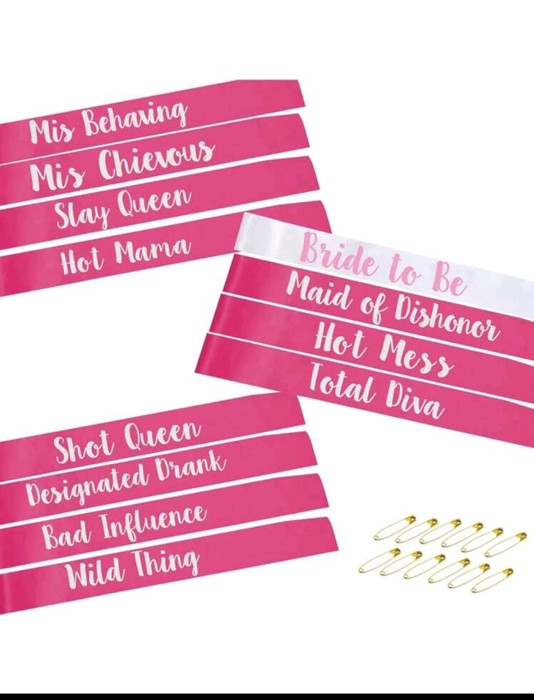 1Pcs Bachelorette Sash Hot Pink