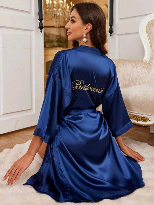 Bridesmaids Robe Navy Blue