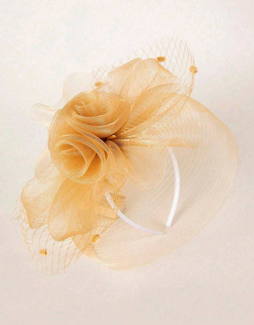 Feather Fascinator Gold