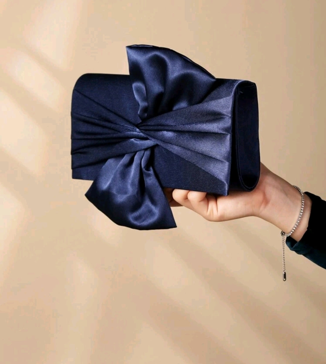 Satin Bow Fancy Clutch Bag