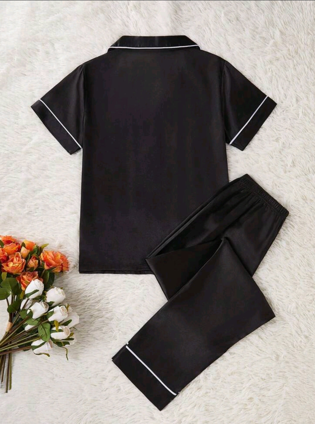 Bridesmaids Pajama Set Short Sleeve - Black