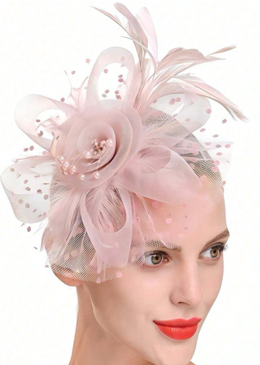 Wedding Fascinator Flower Decor Pink