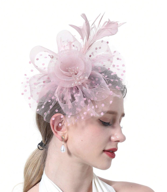 Wedding Fascinator Flower Decor Pink