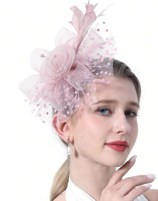 Wedding Fascinator Flower Decor Pink