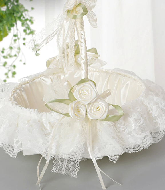 Lace Fabric Wedding Flower Basket