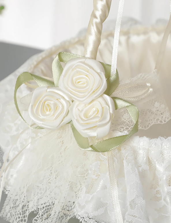 Lace Fabric Wedding Flower Basket