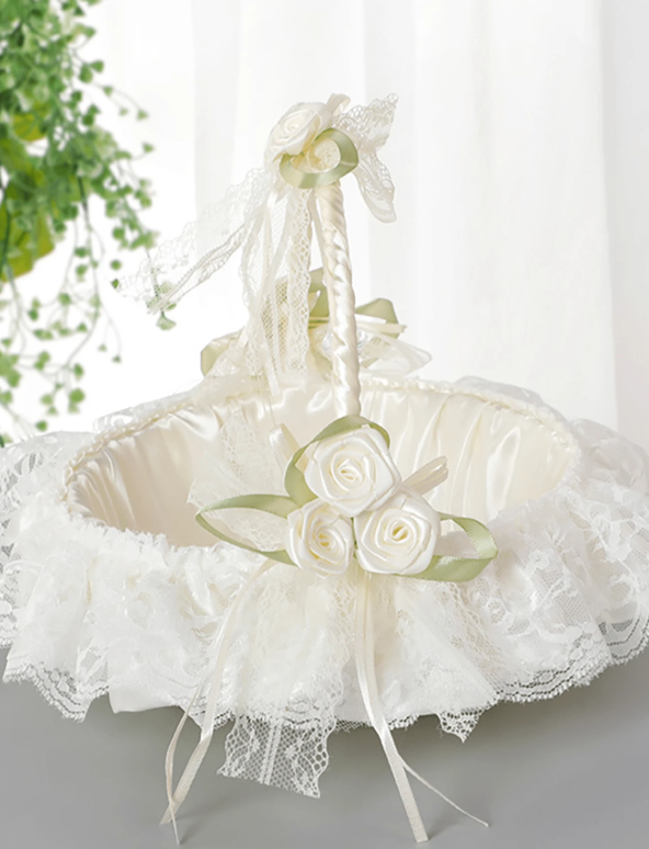 Lace Fabric Wedding Flower Basket