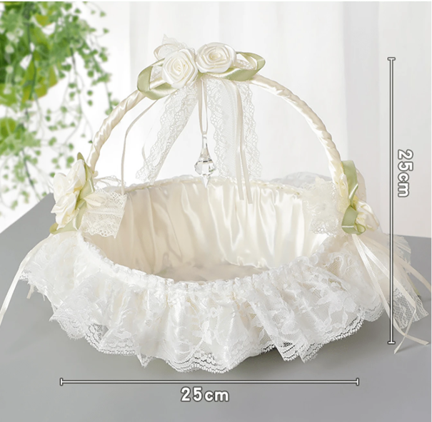 Lace Fabric Wedding Flower Basket