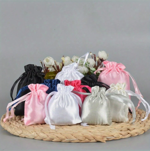 50pcs Faux Silk Satin Drawstring
