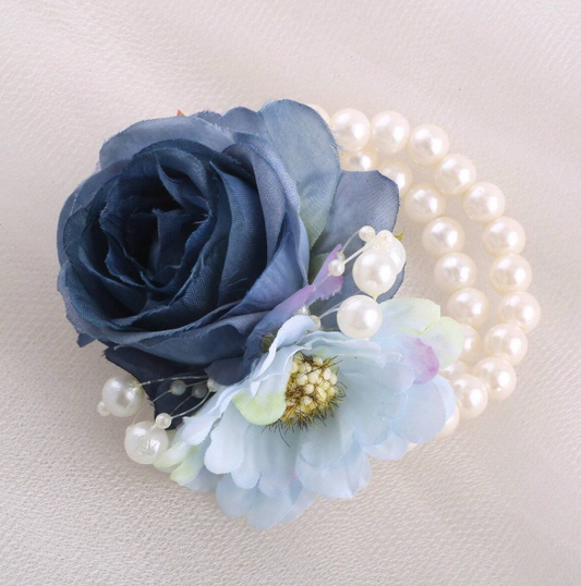Artificial Blue Rose Wrist Flower