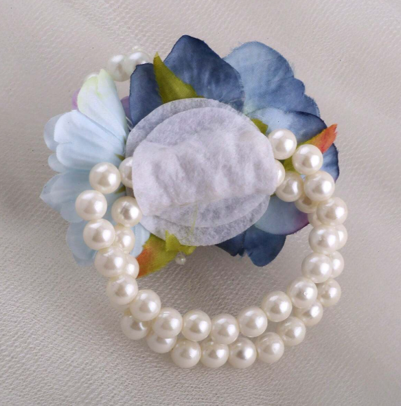Artificial Blue Rose Wrist Flower