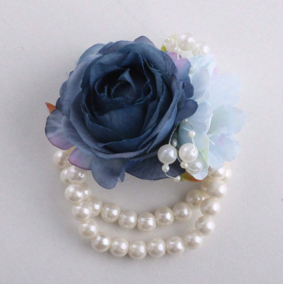 Artificial Blue Rose Wrist Flower