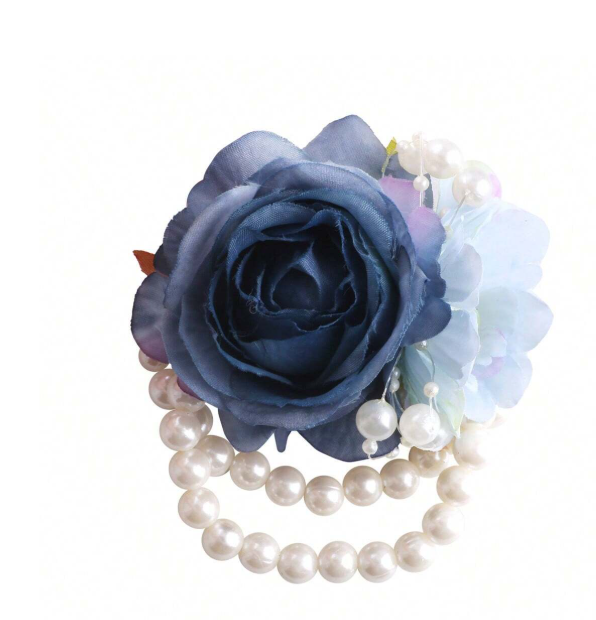 Artificial Blue Rose Wrist Flower