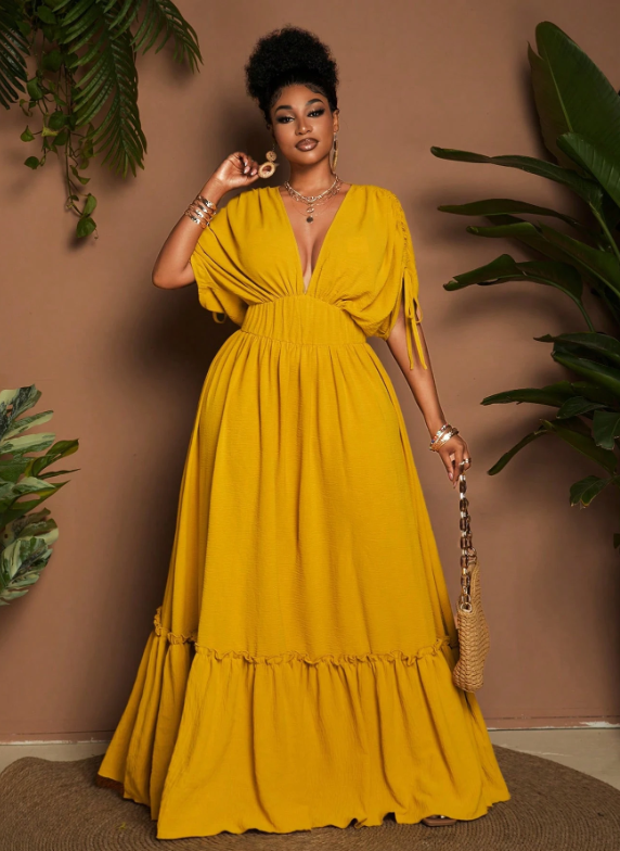 Plus Size Batwing Sleeve Dress