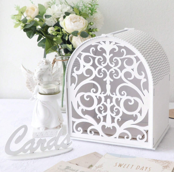 Wooden Arch Wedding Card Box With Slot