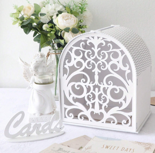 Wooden Arch Wedding Card Box With Slot