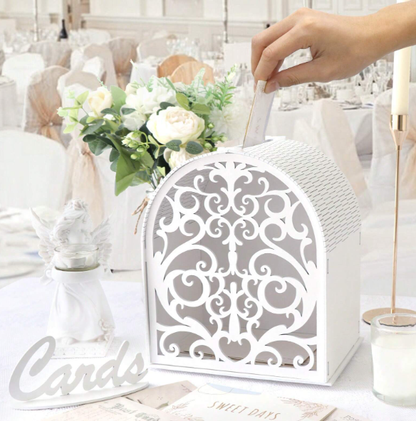 Wooden Arch Wedding Card Box With Slot