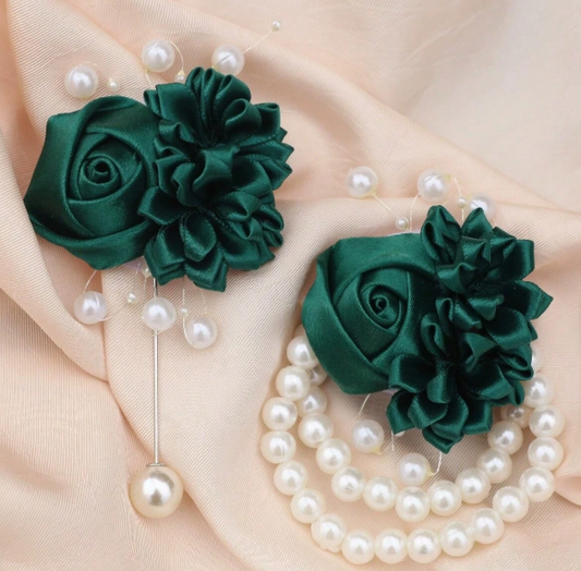 Corsage and Boutonniere Green