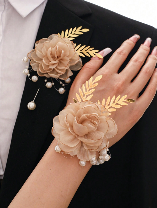 Corsage and Boutonniere Champaigne